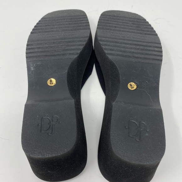 NWOB Donald J Pliner Black Stretch Wedge Sandals. Floral Center. Sz 9 - Picture 8 of 8